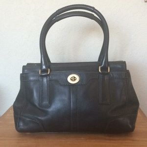 Vintage Coach Black Hampton Leather Satchel